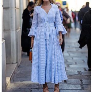 NWT Gul Hurgel 100% Striped Linen Rena Dress